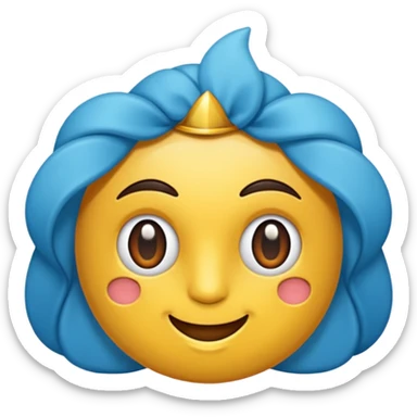 Mavi kutucuğun içerisinde beyaz tik sticker