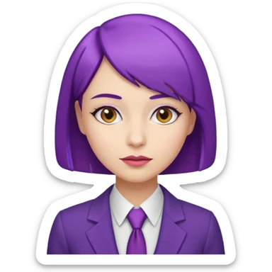 Office Lady with Purple Bob sticker