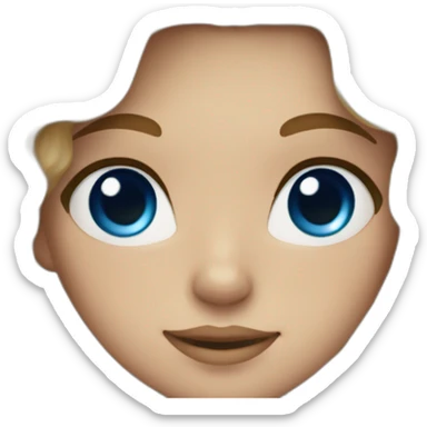 Cute woman with wavy blonde hair with brown ends and blue eyes with freckles sticker