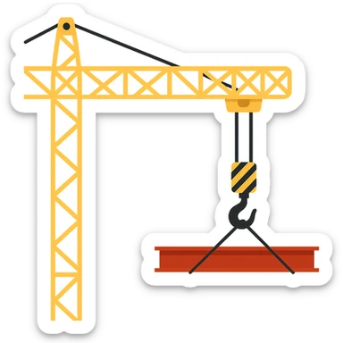 Convertir cette image de grue de construction en SVG vectoriel fidèle, mêmes couleurs et détails sticker