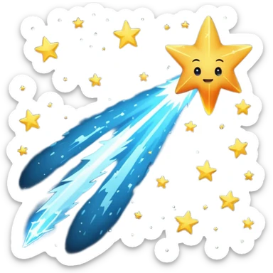 Asteriod emoji make it Falling like a shooting star sticker