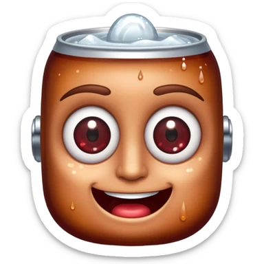 Make me a emoji like the star eyes emoji but instead of stars it’s Dr Pepper sticker
