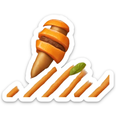 A orange color kebab sticker