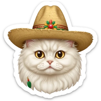 mexican hat persian cat sticker