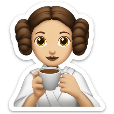 princess leia with a coffee sticker