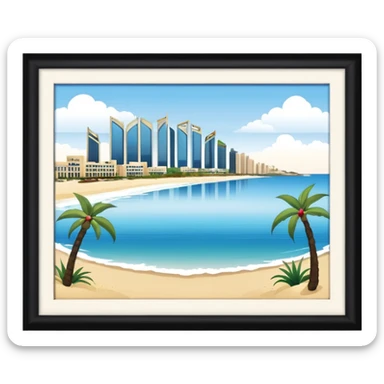 bahrain bay and four season in bahrain but from the beach/ocrean view sticker
