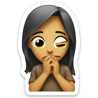 Crying but also doing a peace sign  sticker