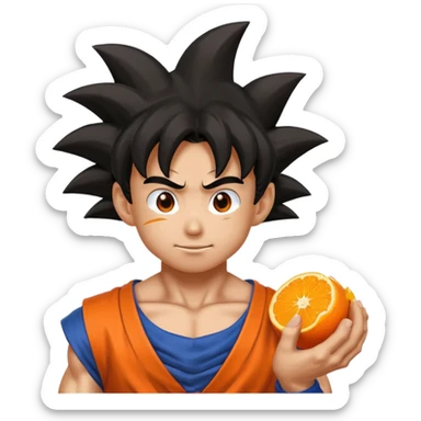 combine a fruit and goku sticker