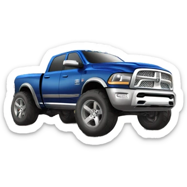 Dodge Ram with big wheels sticker