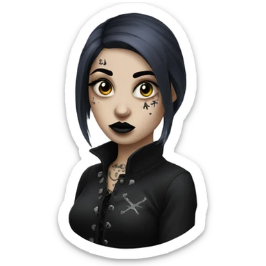 Goth girl with face tattoos  sticker