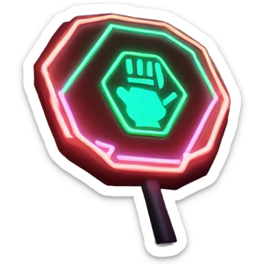 stop sign glowing neon sticker