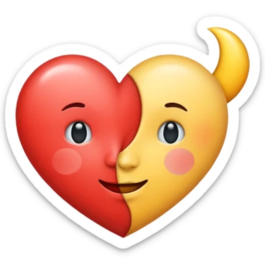 Heart and moon emoji sticker