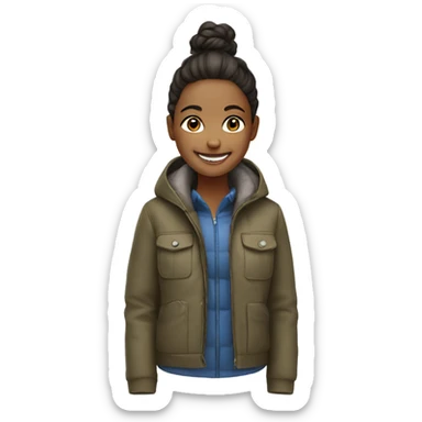 smiling girl outdoors in jacket sticker