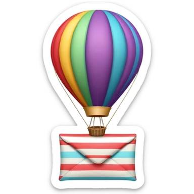 Hot air balloon with striped envelope sticker