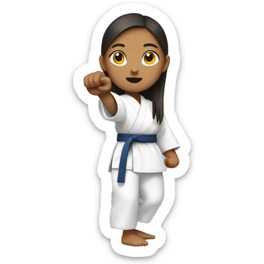 girl doing karate chop sticker