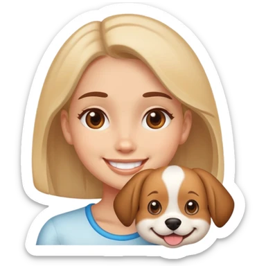 girl with dog face  sticker