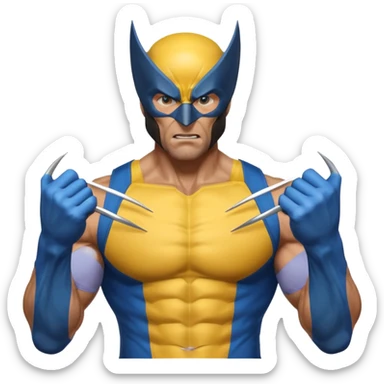 wolverine marvel superhero full mask upper body shot sticker