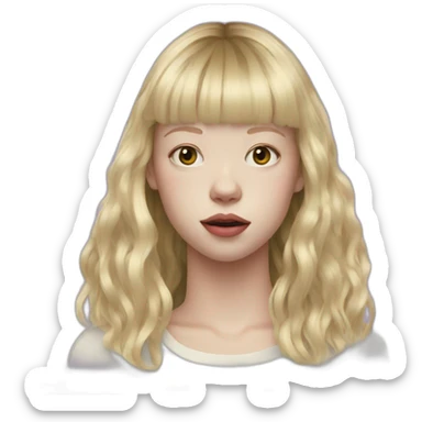 blonde Mia Goth with bangs sticker