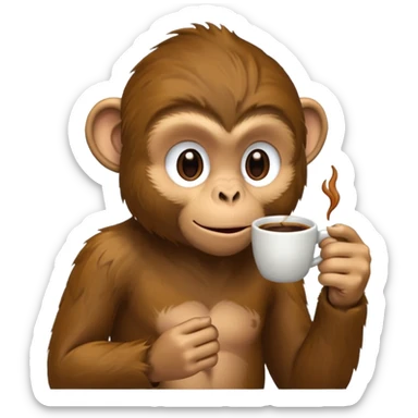 side profile monkey sipping coffee  sticker