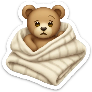 Baby Teddy Bear sleeping in a blanket  sticker