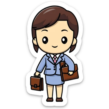 Japanese professional girl with briefcase sticker