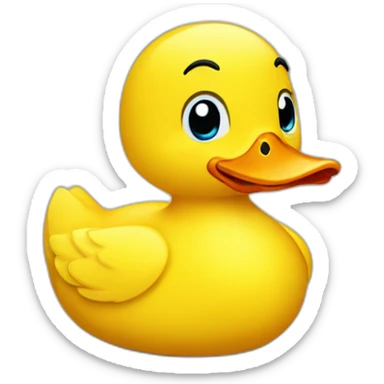 a cartoon yellow duck sticker