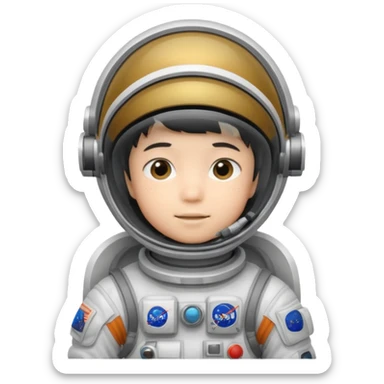 Astronaut japon boy kid with  sticker