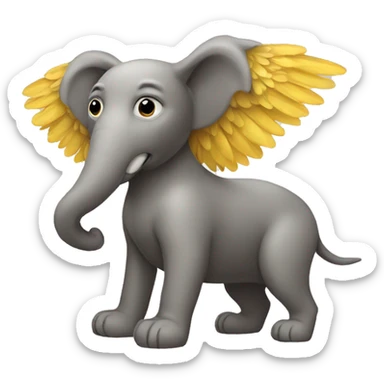 A dog with elephant and eagle body sticker