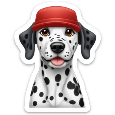 Dalmatian wearing a red hat sticker