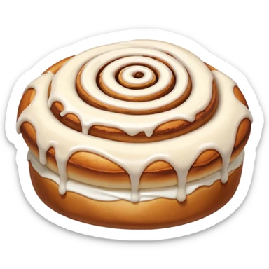  cinnamon roll with white glaze icing sticker