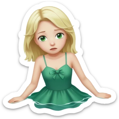 sad depressed weak cs major who is a pretty girl with blond hair and green eyes drowning on ship, very pretty very sad and weak sticker