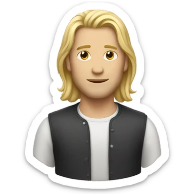 man with blondish mid-long hair sticker