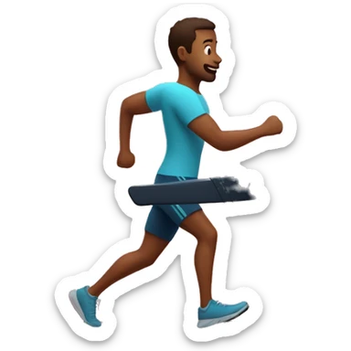 cardio person in a treadmill with a lot of hearts glowing out of him sticker