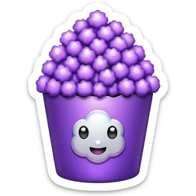 Glitter purple popcorn sticker