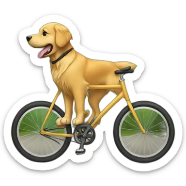 golden retriever cycling sticker