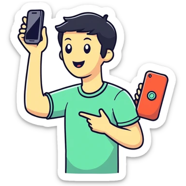 Picking up the phone sticker