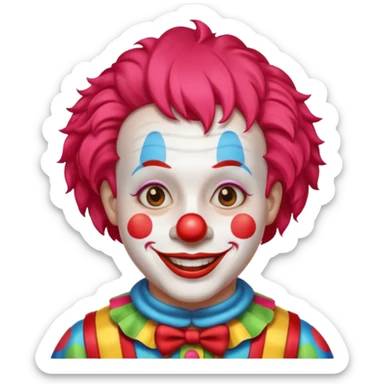 buzz cut haired clown sticker
