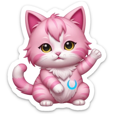 chibi anime pink cat twerking sticker