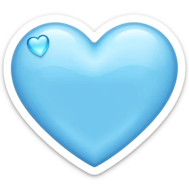 light sky blue heart with blingbling effect sticker