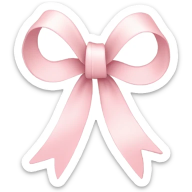 light pink ribbon bow sticker