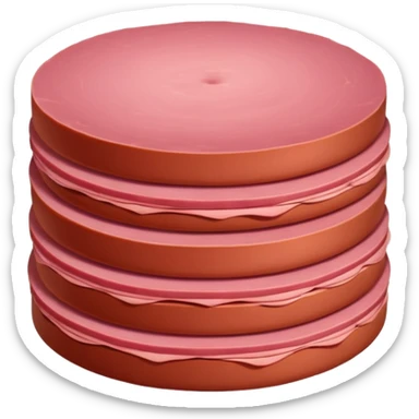 stack of pink bologna slices sticker