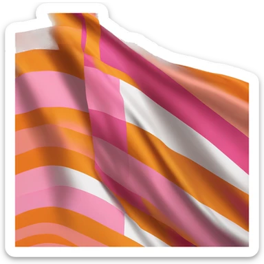 dark orange , orange, light orange, white, light pink, pink, dark pink horizontal stripe flag on flag pole  sticker