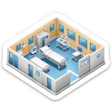hospital isometric view sticker