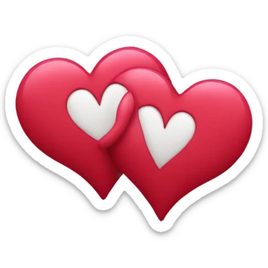 two hearts sticker