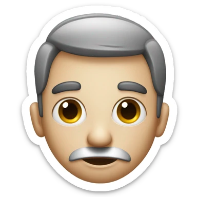 Usual Emoji with big eyes. Eyebrows like a house. Eyebrows raised and forming folds on the forehead sticker