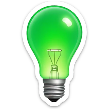 green lightbulb brightly lit sticker