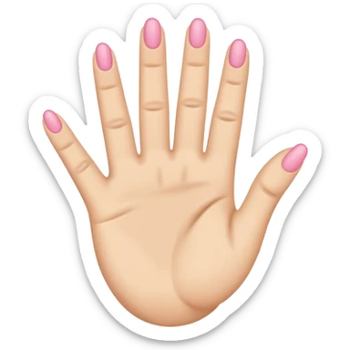 hand emoji with index, middle, and pinky fingers extended up, thumb and ring fingers folded, simple and clean style, inspired by iPhone emojis, similar to rock hand emoji but not identical, rounded shape sticker