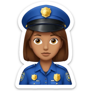 police woman with brown hair sticker