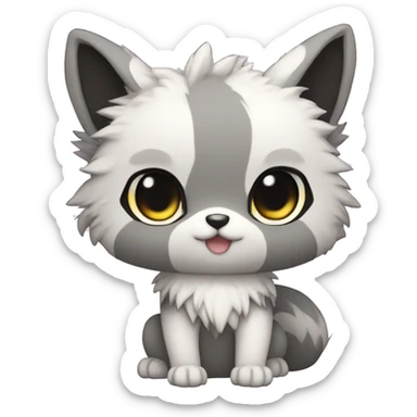  High quality Cute Cool Kawaii edgy Pretty Chibi Fantasy Fur-Sona Fakemon Animal Full Body sticker