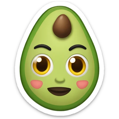 Avocado with makeup sticker